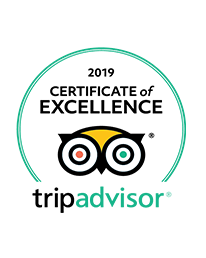 Galardón de trip advisor por 6º año consecutivo Fuimos galardonados con el certificado de excelencia de Trip Advisor 2019