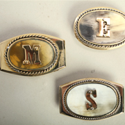 Horn and bronze Buckle with initials